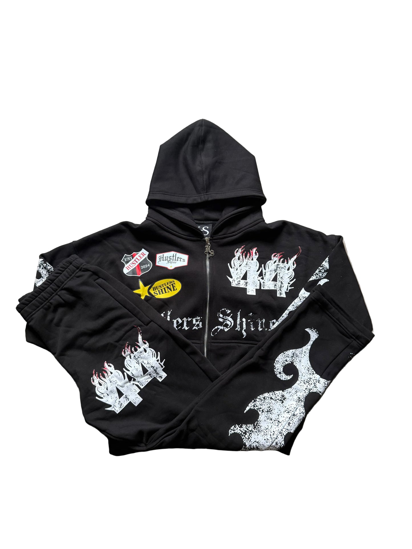 Hustlers Shine OGM Cropped Tracksuit - Black
